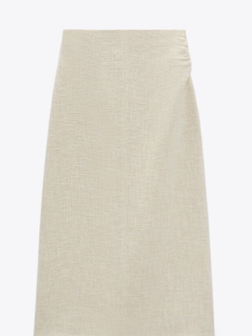 Zara Cream Straight Midi Pencil Skirt